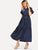 Floral Embroidered Self Belted Tiered Maxi Dress