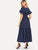 Floral Embroidered Self Belted Tiered Maxi Dress