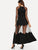 Striped Mesh Maxi Flare Dress
