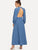 Mock Neck Pearl Embellished Open Back Maxi Dress