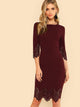 Laser Cut Scalloped Edge Bodycon Dress