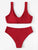 Knot Front Top With Panty Bikini Set