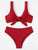 Knot Front Top With Panty Bikini Set