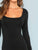 Square Neck Fitted Solid Maxi Dress