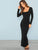 Square Neck Fitted Solid Maxi Dress