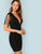 Plunging Neck Fringe Embellished Bodycon Dress