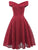 50s Foldover Bardot Flare Lace Dress
