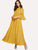 Scalloped Laser Cut Self Belted Maxi Dress