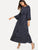 Vertical Striped Drawstring Waist Maxi Dress