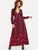 Ditsy Floral Plunge Neck Ruffle Hem Maxi Dress