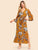 Split Side Tie Waist Floral Dress