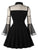 Flounce Sleeve Mesh Yoke Flare Dress