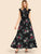 Ruffle Trim Tie Waist Floral Maxi Dress