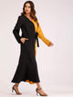 Ribbon Tie Spliced Maxi Dress