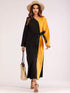 Ribbon Tie Spliced Maxi Dress