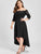 Plus Lace Overlay Dip Hem Bardot Dress