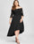 Plus Lace Overlay Dip Hem Bardot Dress