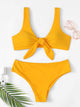 Knot Front Top With Panty Bikini Set