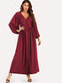 Sleeve Button Through Maxi Dress