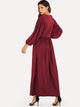 Sleeve Button Through Maxi Dress