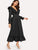 Double V Neck Surplice Ruffle Maxi Dress