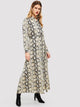 Snakeskin Self Belt Maxi Shirt Dress
