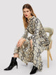 Snakeskin Self Belt Maxi Shirt Dress
