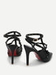 Rivet Detail Ankle Strap Stiletto Heels