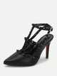 Rivet Detail Ankle Strap Stiletto Heels