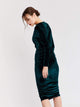 Surplice Neck Ruched Velvet Dress