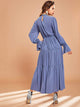 Flounce Sleeve Tiered Maxi Dress