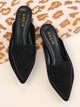 Faux Suede Pointy Toe Loafer Mules