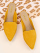 Faux Suede Pointy Toe Loafer Mules