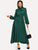 Lantern Sleeve Tie Neck Maxi Dress