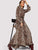 Snakeskin Print Tie Neck Maxi Dress