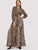Snakeskin Print Tie Neck Maxi Dress
