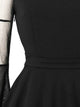 Flounce Sleeve Mesh Yoke Flare Dress