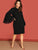 Plus Mock-Neck Lace Trim Dress