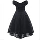 50s Foldover Bardot Flare Lace Dress