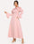 Flounce Sleeve Ruffle Trim Maxi Dress