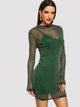  Leopard Mesh Overlay 2 In 1 Dress