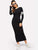Striped Detail Rib-knit Bodycon Dress