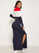 Color Block Split Side Maxi Dress