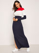 Color Block Split Side Maxi Dress
