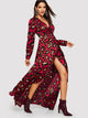 Leopard Print Wrap Maxi Dress