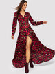 Leopard Print Wrap Maxi Dress