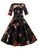 50s Ribbon Tie Floral Print Flare Dress