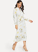 Floral Print Tie Waist Longline Dress
