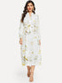 Floral Print Tie Waist Longline Dress