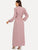 Tie Neck Fit and Flare Ruffle Dress